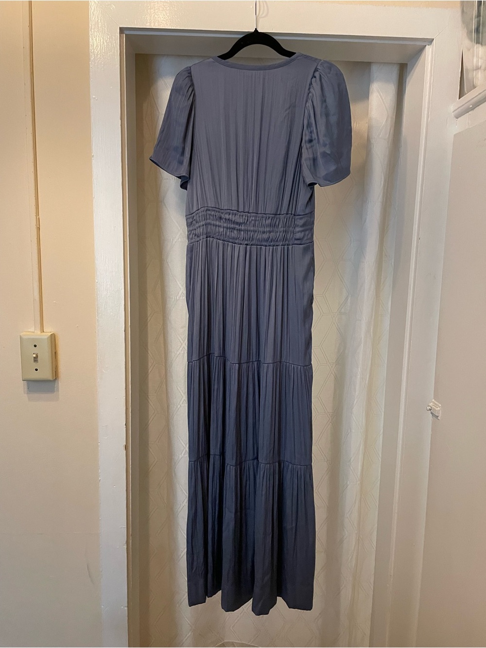 Anthropologie Dusty Blue Somerset Tiered Smocked-Waist Maxi Dress - Picture 7 of 7
